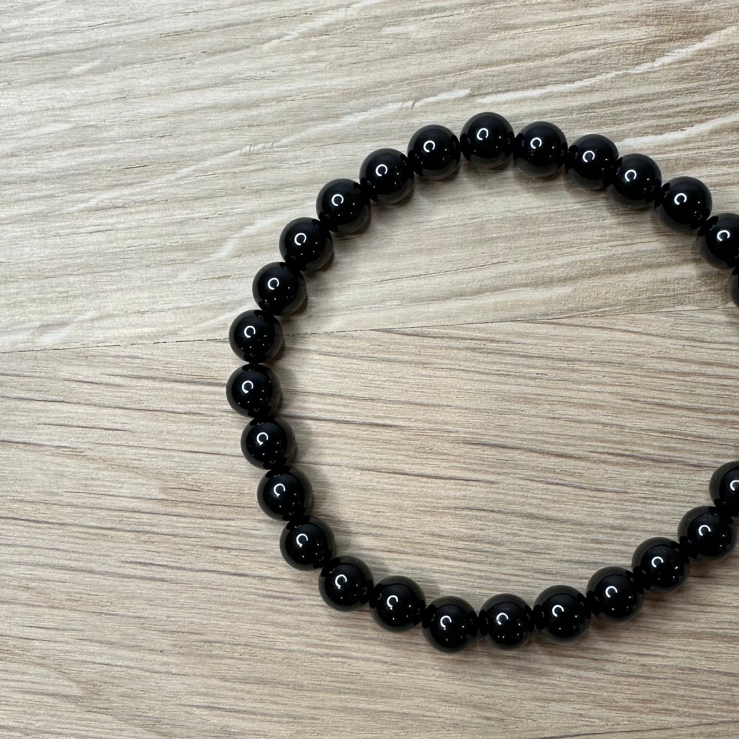 Sort Turmalin - Armbånd 6mm