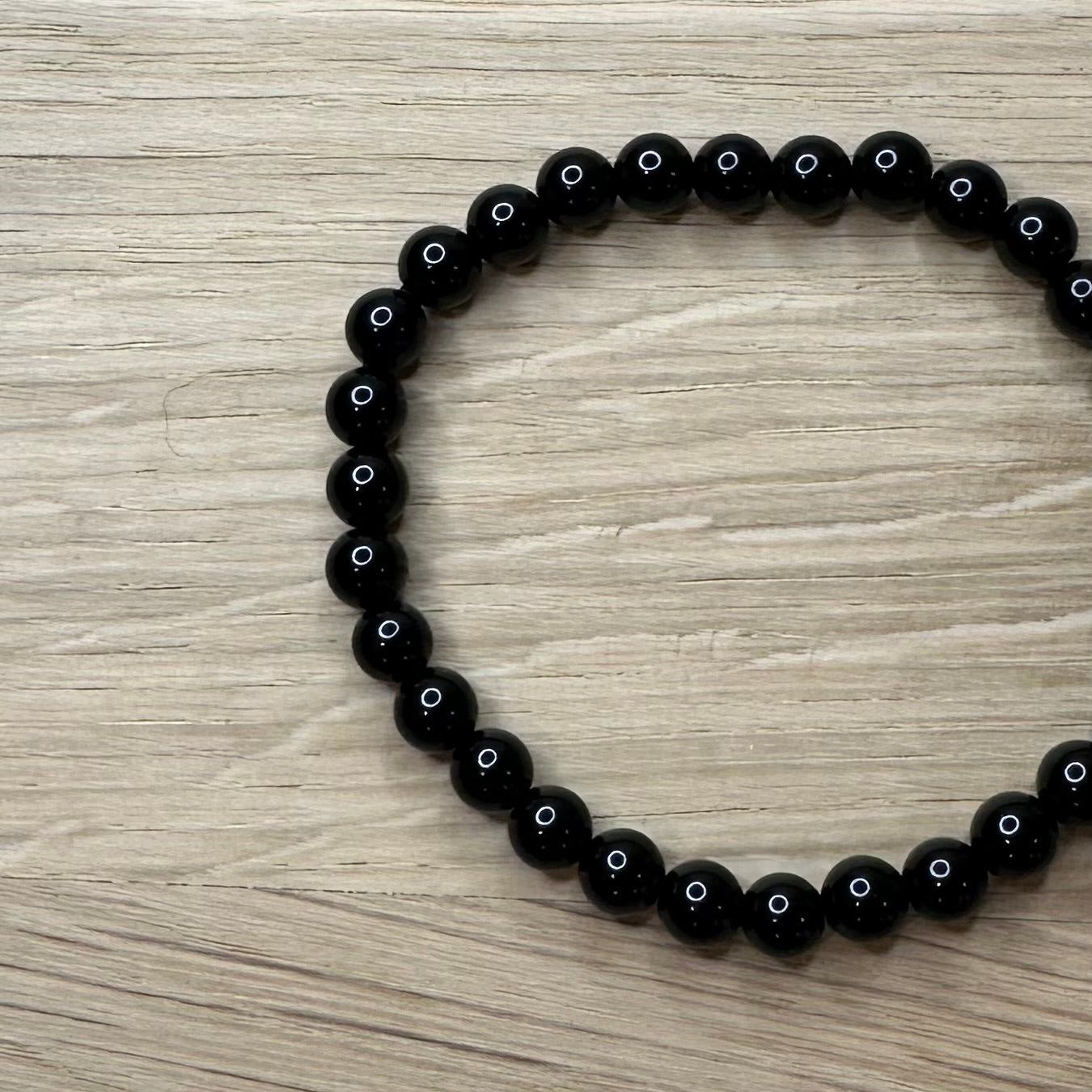 Sort Obsidian - Armbånd 6mm