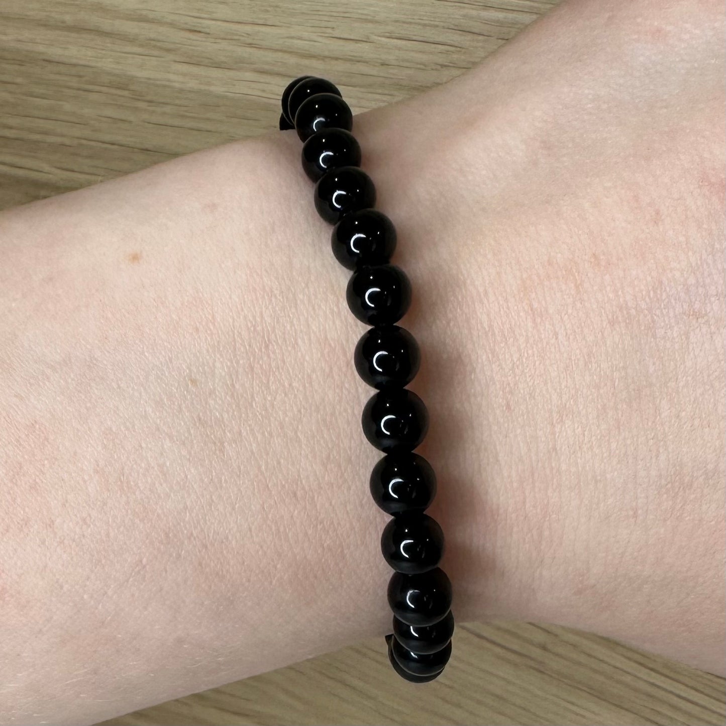 Sort Obsidian - Armbånd 6mm