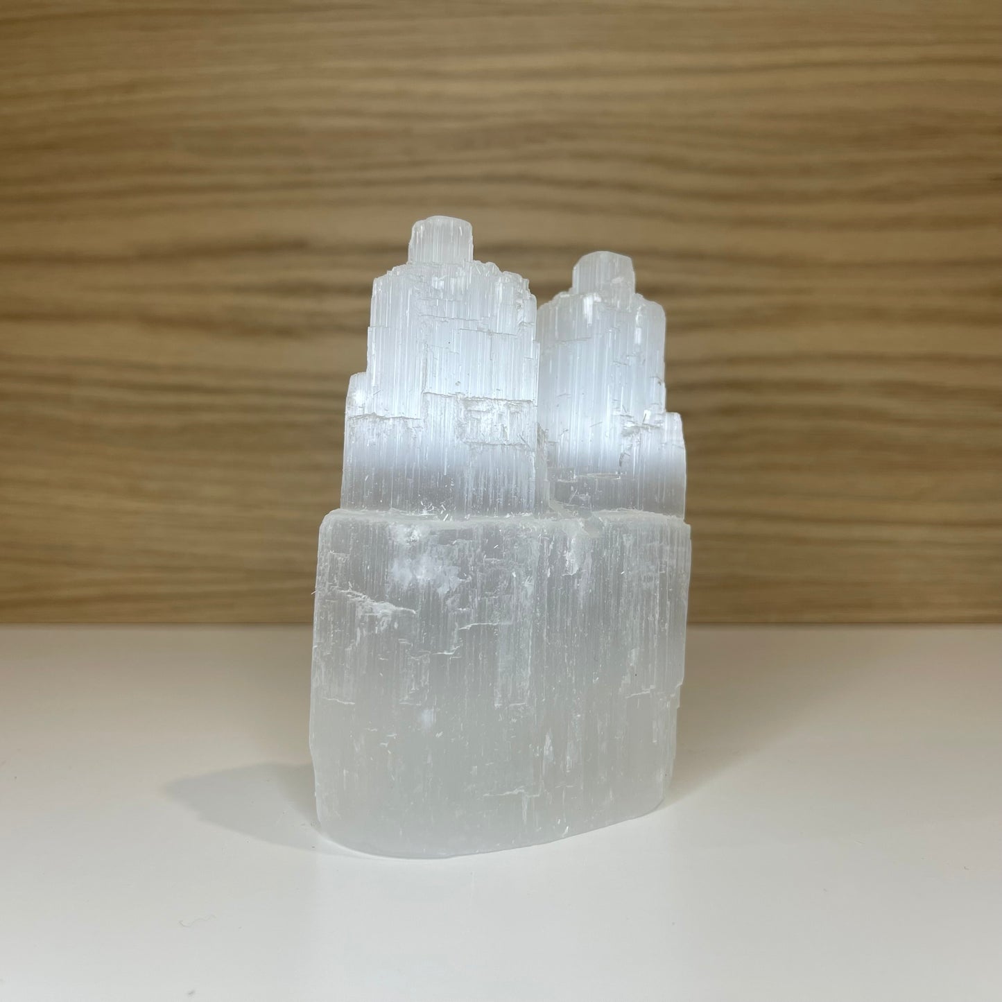 Selenit - Dobbelt Tårn 10cm
