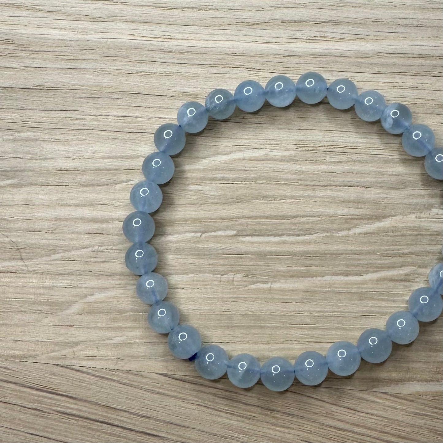 Akvamarin - Armbånd 6mm