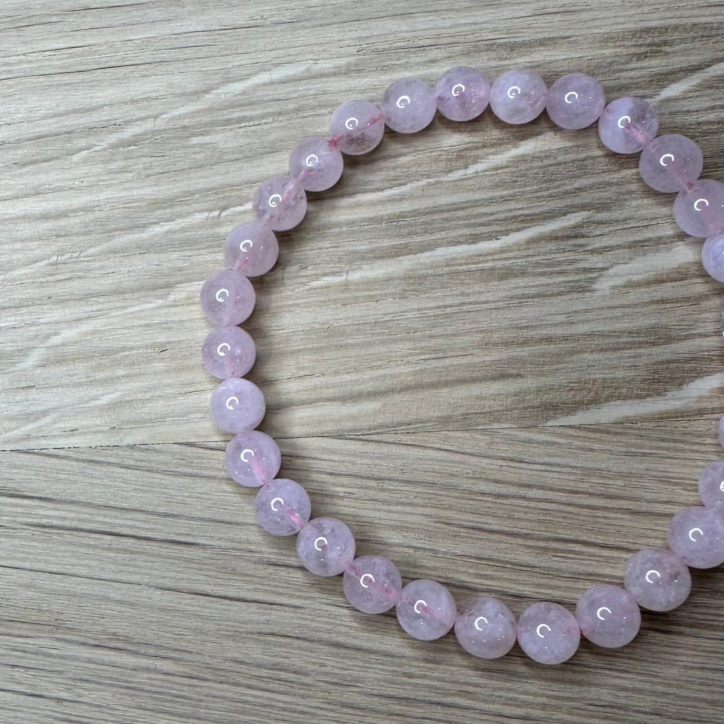 Rosa Kvarts - Armbånd 6mm