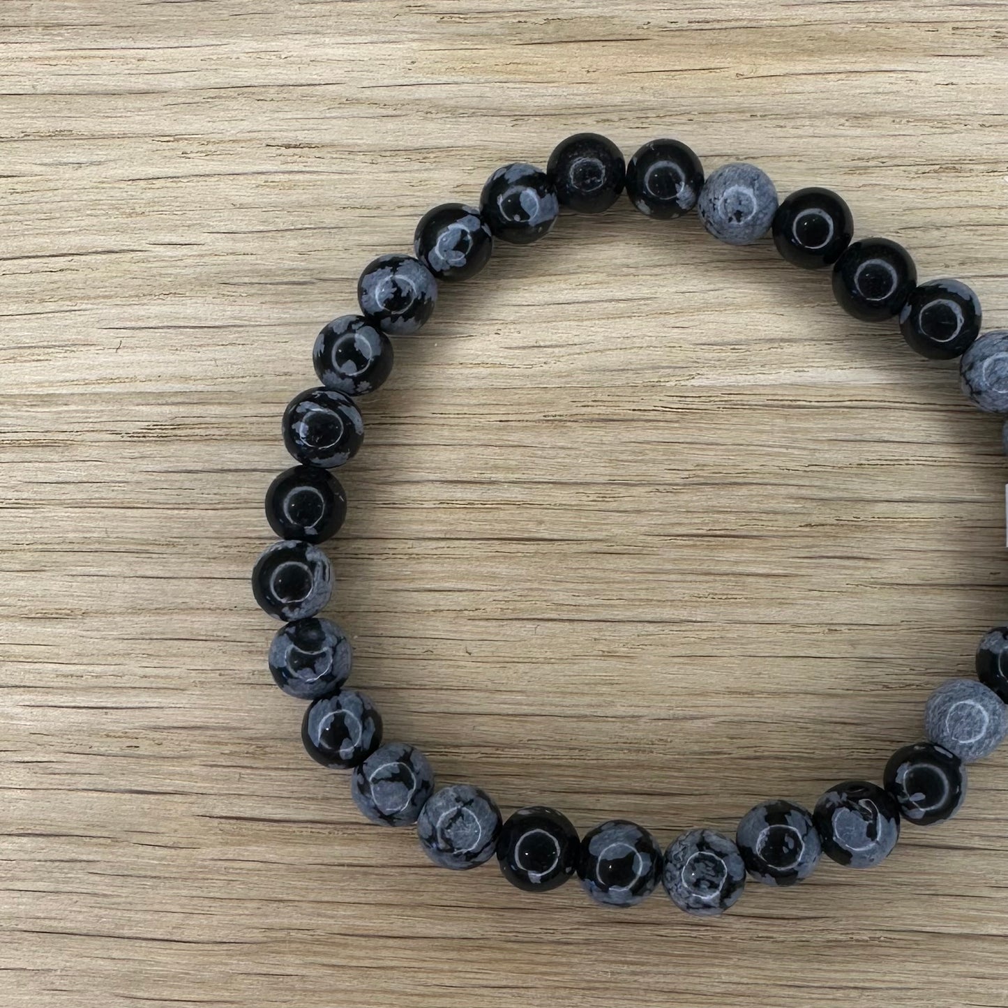 Snowflake Obsidian - Armbånd 6mm