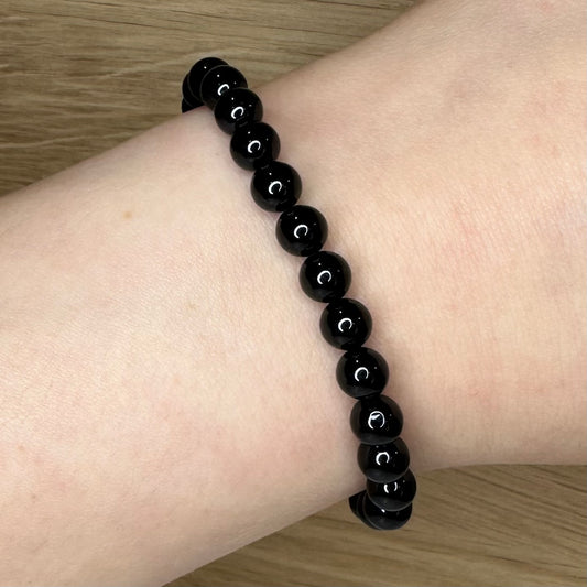 Sort Turmalin - Armbånd 6mm