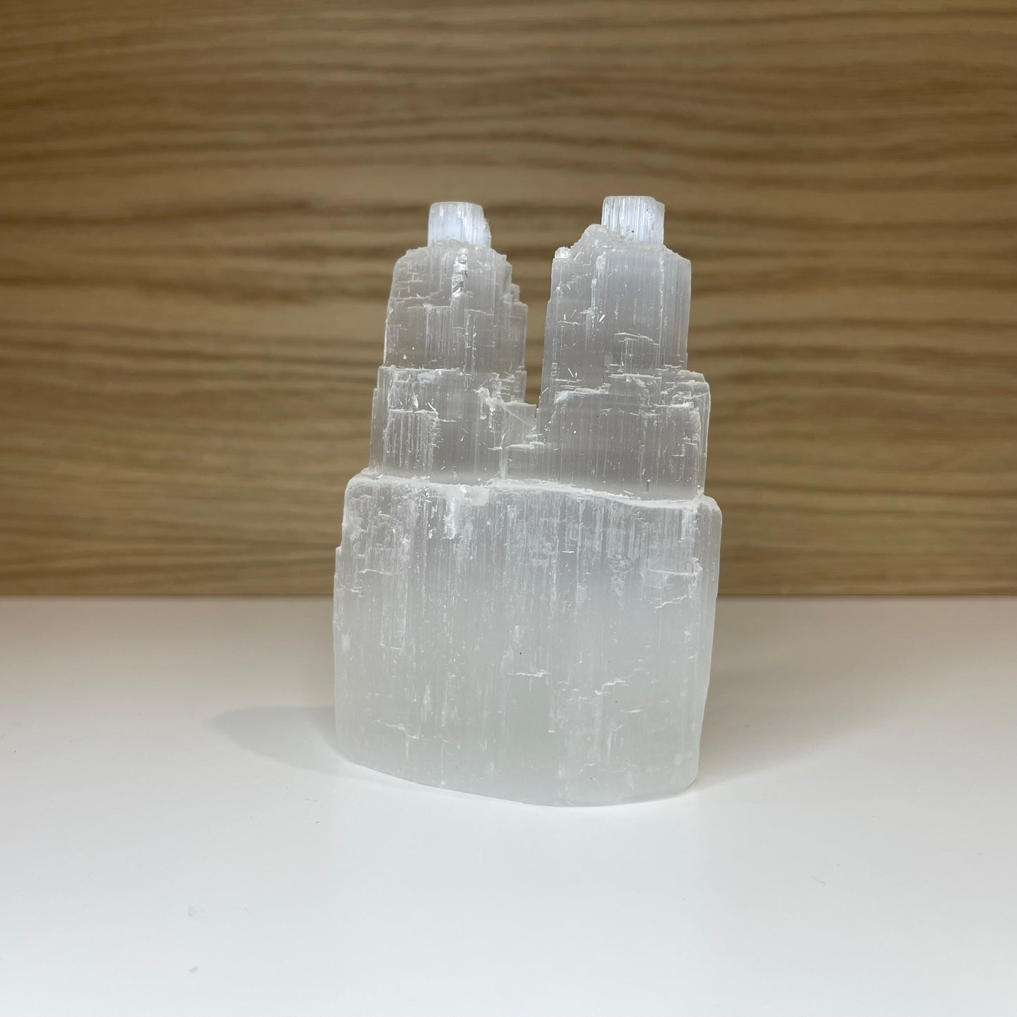 Selenit - Dobbelt Tårn 10cm