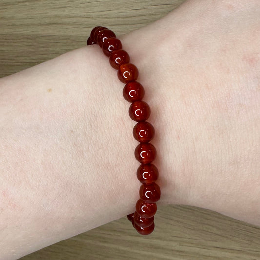 Karneol - Armbånd 6mm