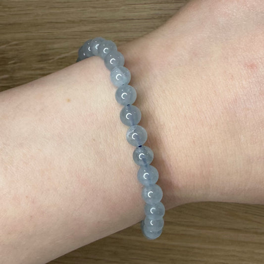 Akvamarin - Armbånd 6mm