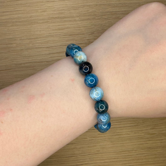 Blå Apatit - Armbånd 10mm