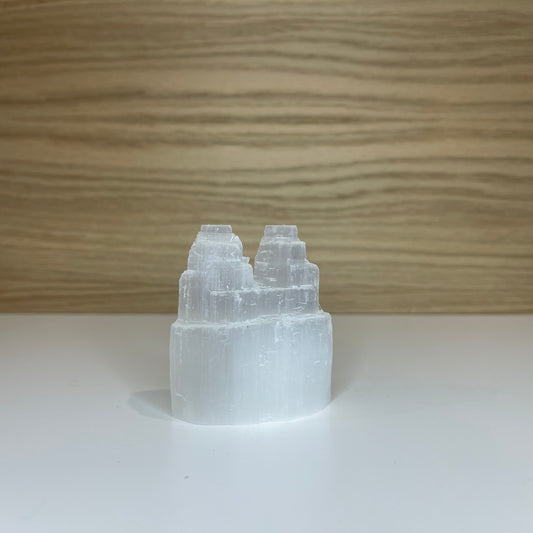 Selenit - Dobbelt Tårn 6cm