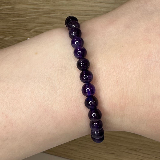 Ametyst - Armbånd 6mm